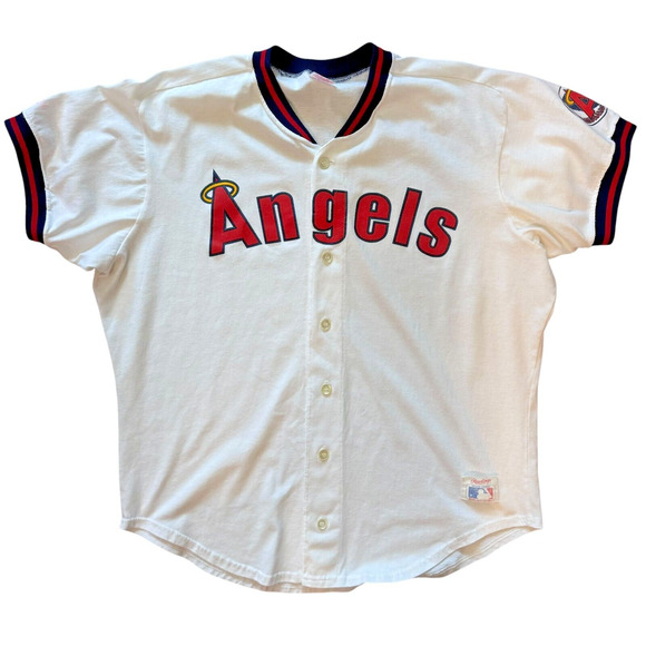 Vintage Rawlings 1989-1992 California Angels MLB Baseball White Jersey XL Set - Picture 2 of 16